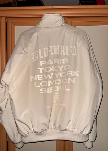 Beyaz Fermuarlı Unisex Çift Taraflı Polar Ceket - Görsel 4