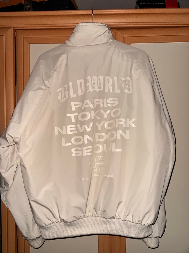 Beyaz Fermuarlı Unisex Çift Taraflı Polar Ceket - Görsel 4