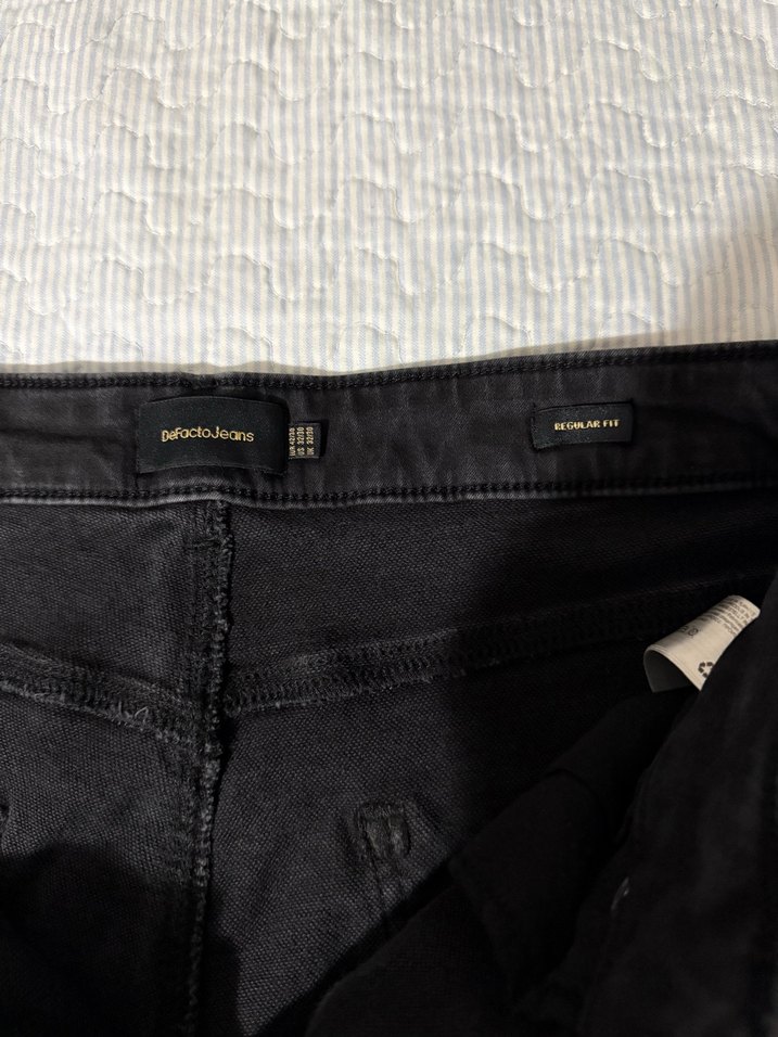 Erkek Siyah Regular Fit Denim Pantolon - Görsel 4