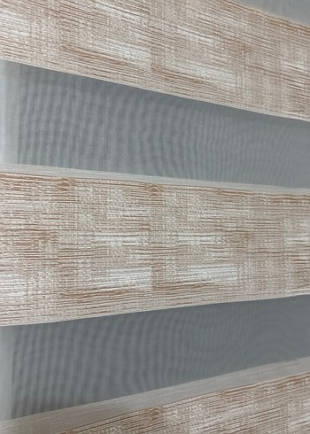 Bej ve Gri Çizgili Modern Stor Perde - Görsel 2