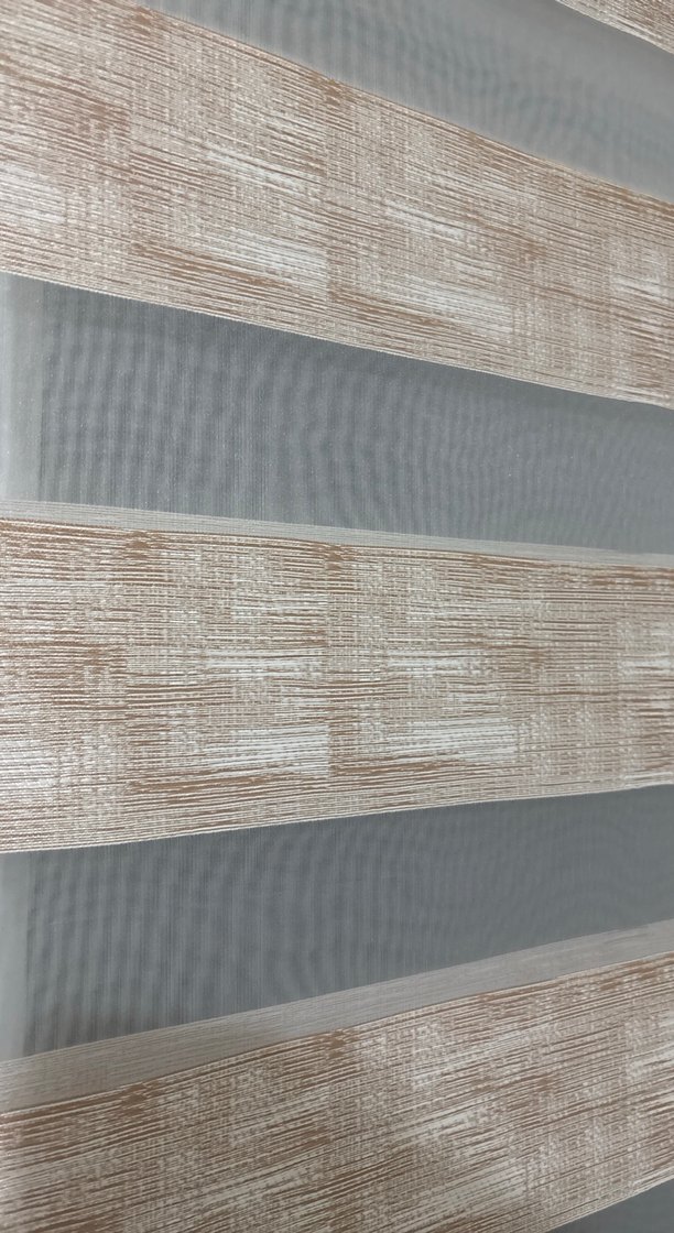 Bej ve Gri Çizgili Modern Stor Perde - Görsel 2