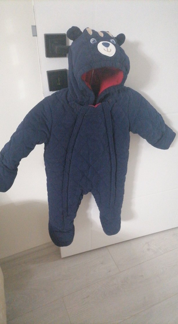 Kürklü Kapüşonlu Lacivert Bebek Tulumu - Görsel 3