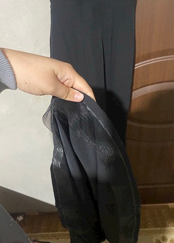 Siyah Drapeli V Yaka Uzun Abiye Elbise - Görsel 6