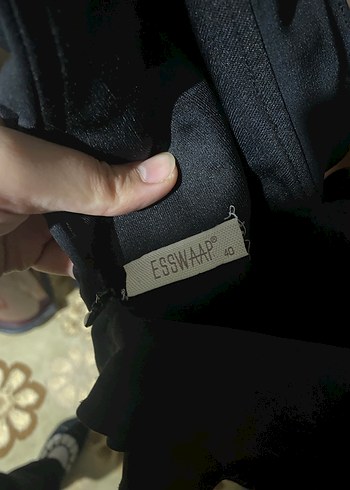 Siyah Drapeli V Yaka Uzun Abiye Elbise - Görsel 8