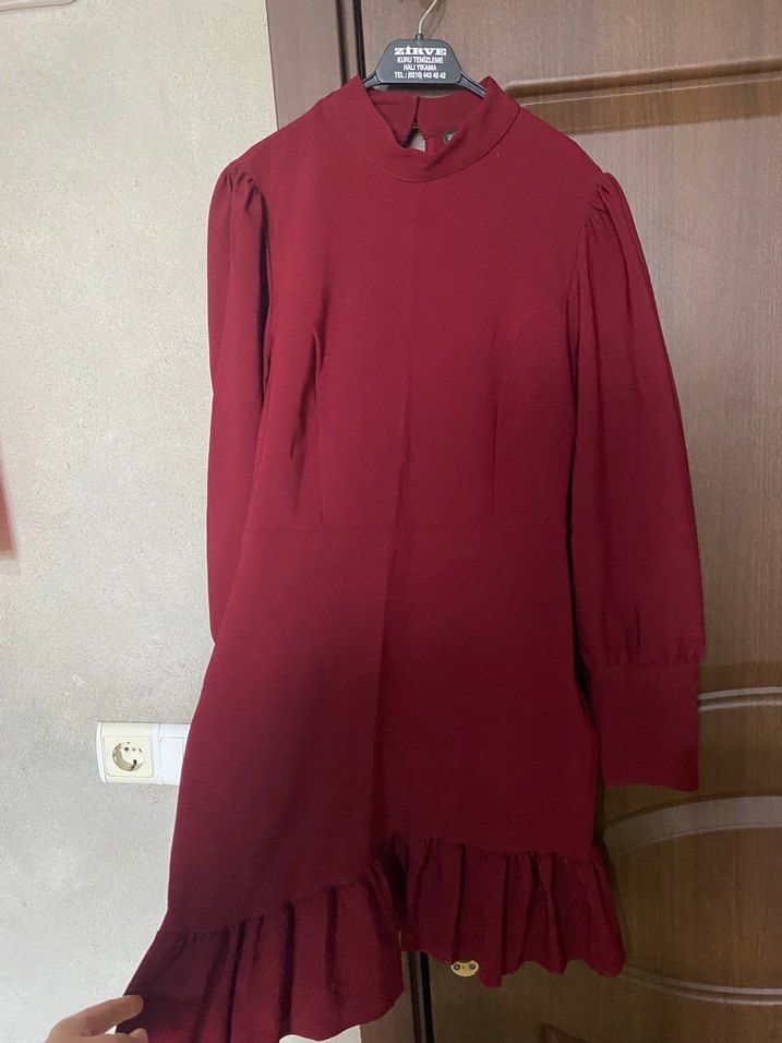 Bordo elbise - Görsel 4