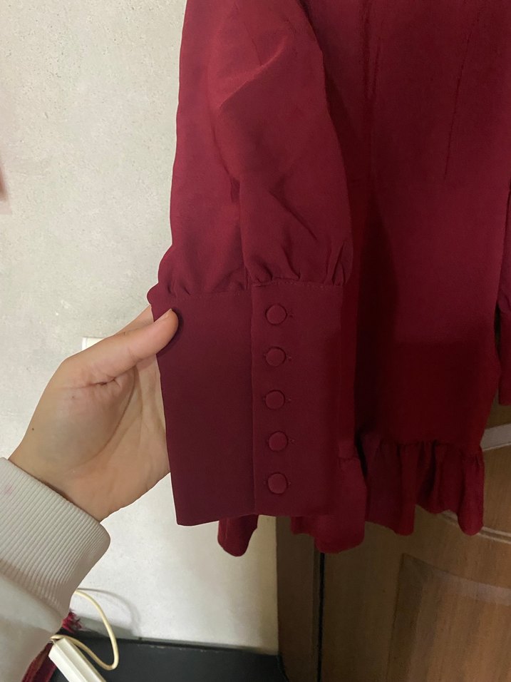 Bordo elbise - Görsel 3