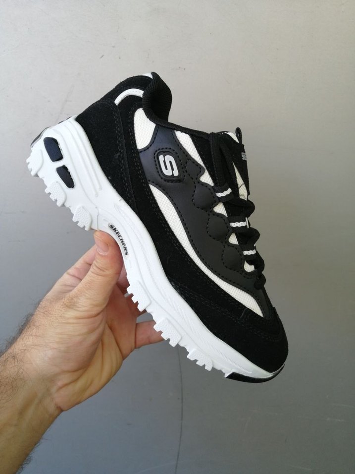 Siyah Beyaz Platform Kadın Spor Ayakkabı - Görsel 2