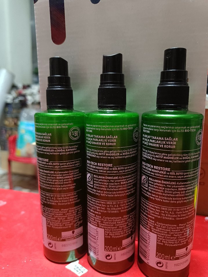 Schwarzkopf Gliss Bio-Tech Restore Saç Bakım Spreyi 3LÜ - Görsel 2