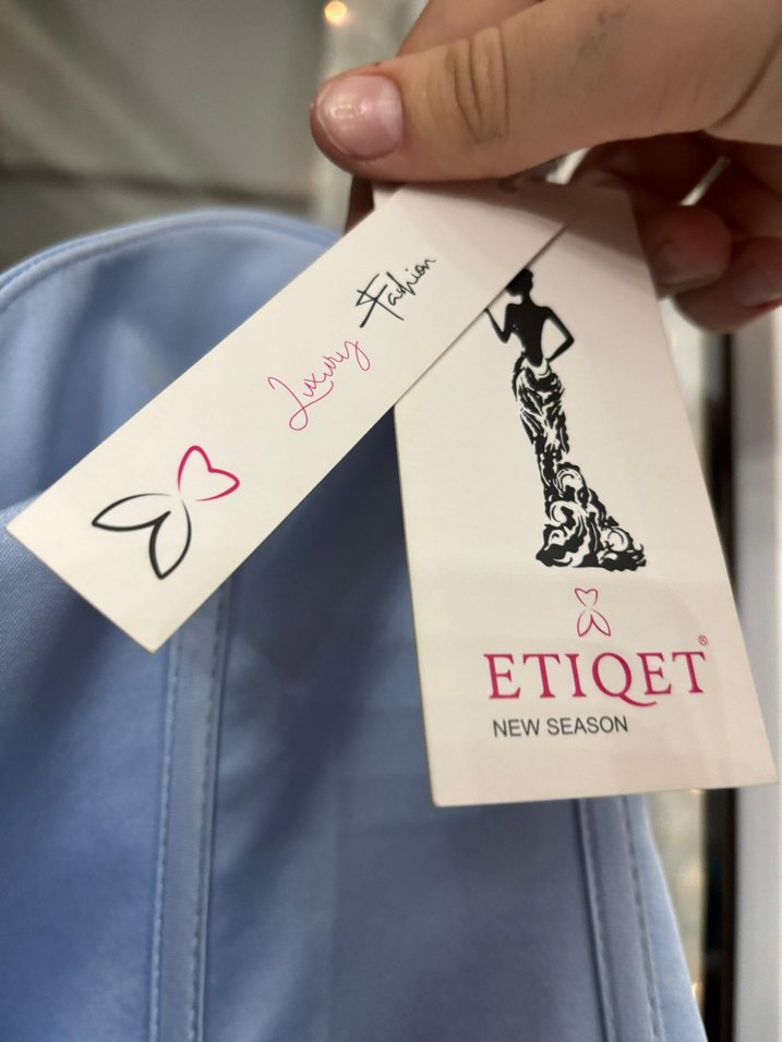 Mavi Straplez Mini Abiye Elbise - Görsel 2