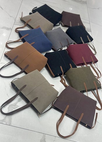 Bej Süet Kadın Omuz Çantası - Görsel 7