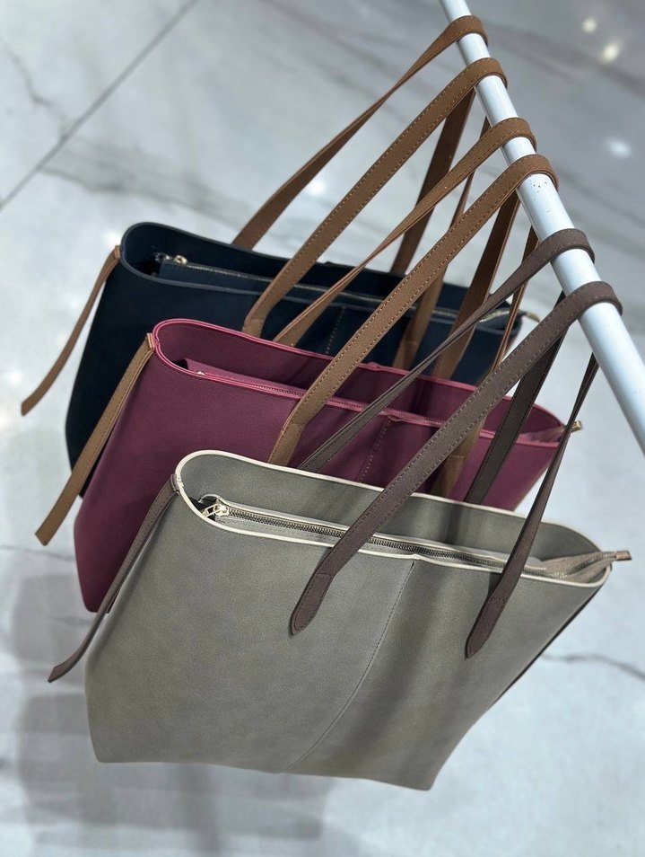 Bej Süet Kadın Omuz Çantası - Görsel 4