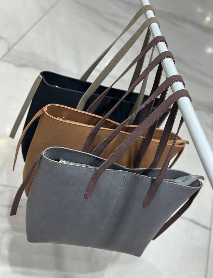 Bej Süet Kadın Omuz Çantası - Görsel 5