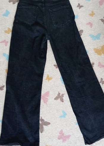 Siyah Rahat Kesim Midi Kot Pantolon - Görsel 2