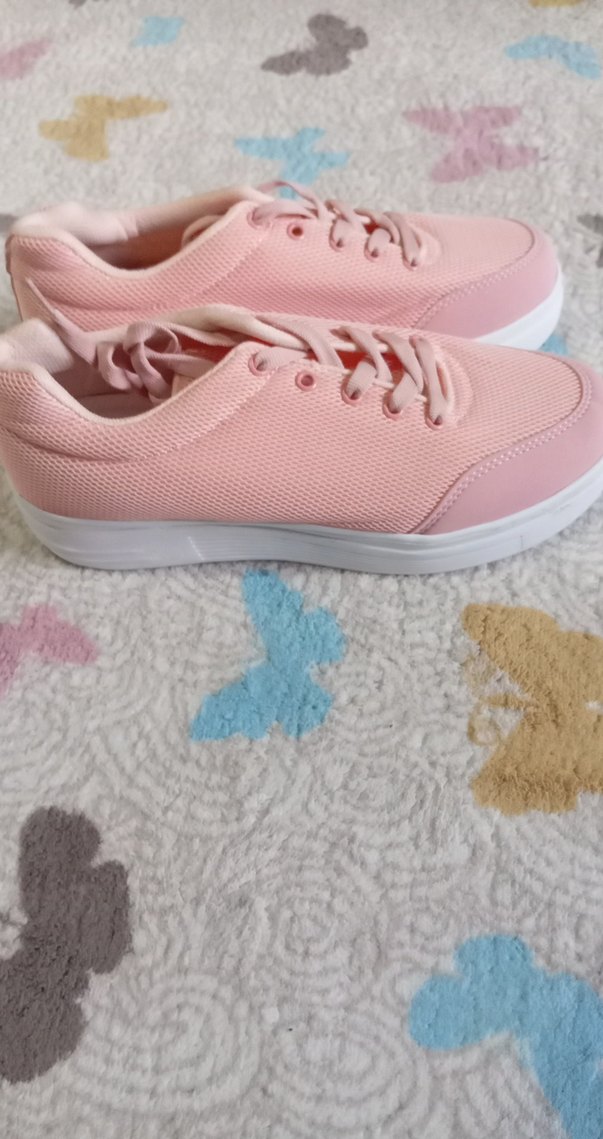 Pembe Bağcıklı Kadın Spor Ayakkabı - Görsel 2