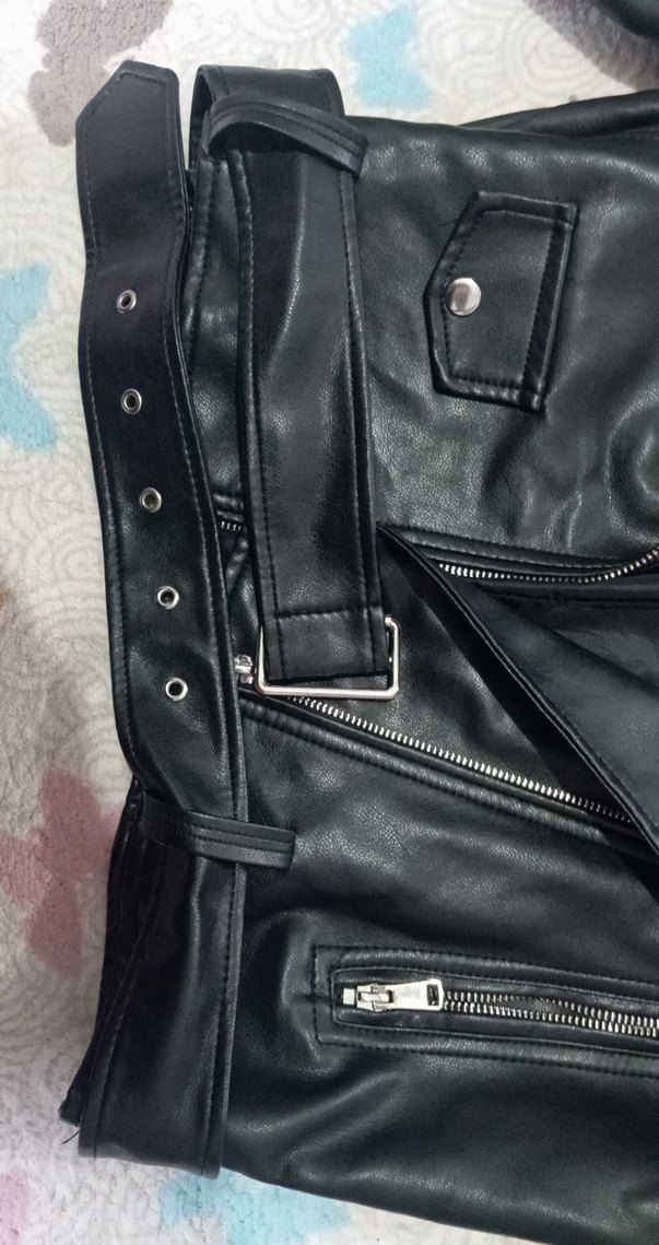 Kadın Siyah Deri ceker - Görsel 4