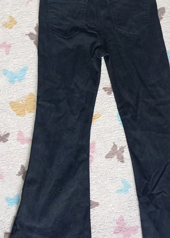 Kadın Siyah İspanyol paça pantolon - Görsel 2