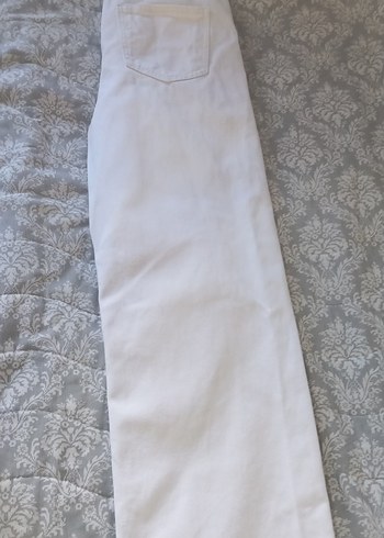 Beyaz Kadın Normal Boy Kot Pantolon - Görsel 3