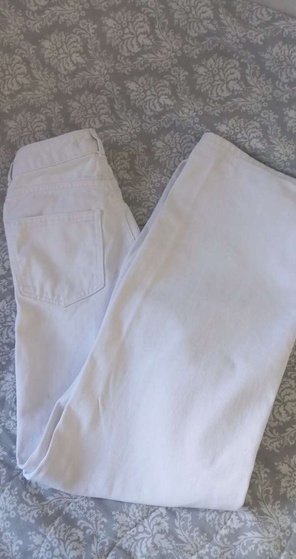 Beyaz Kadın Normal Boy Kot Pantolon - Görsel 4