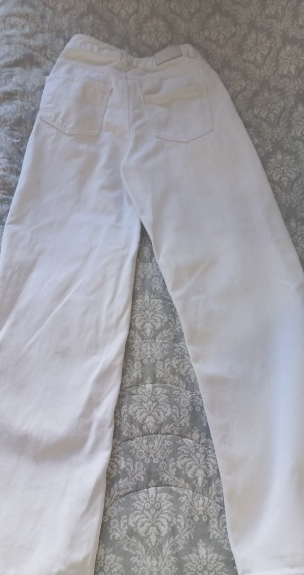 Beyaz Kadın Normal Boy Kot Pantolon - Görsel 2