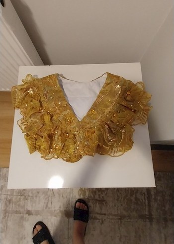 Abiye altin sarısı bosnak salvari takim