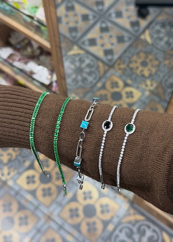 Zümrüt oval taş su yolu kadın Bileklik - Görsel 2