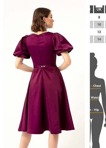 Bordo kemerli miydi boy elbise - Görsel 2