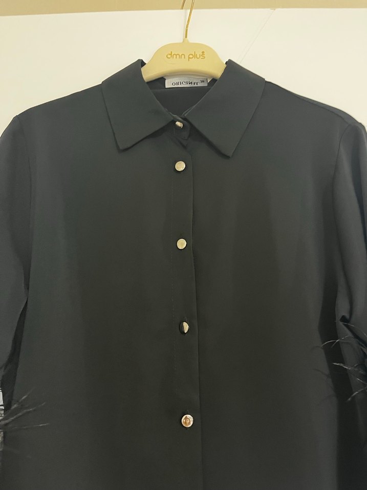 Siyah Kadın Gömlek - Görsel 2