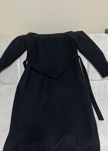 Kürklü Siyah Uzun Kadın Kaban - Görsel 2