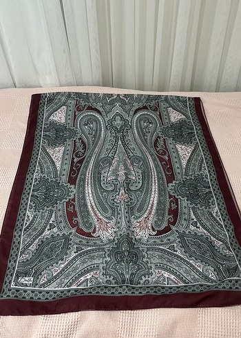 Bordo Rami Desenli Şal - Görsel 3