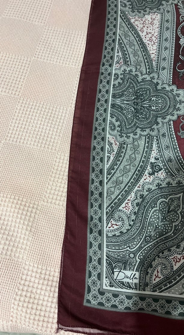 Bordo Rami Desenli Şal - Görsel 4