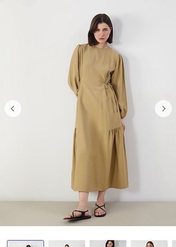 Kadın Tesettür Keten Elbise - Görsel 2