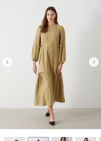 Kadın Tesettür Keten Elbise - Görsel 3