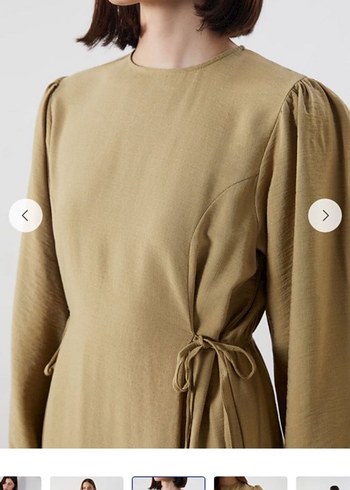 Kadın Tesettür Keten Elbise - Görsel 5