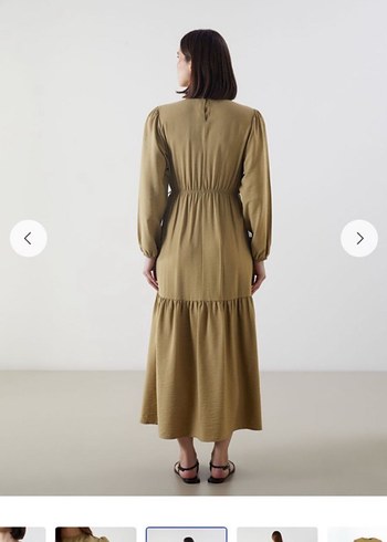 Kadın Tesettür Keten Elbise - Görsel 7