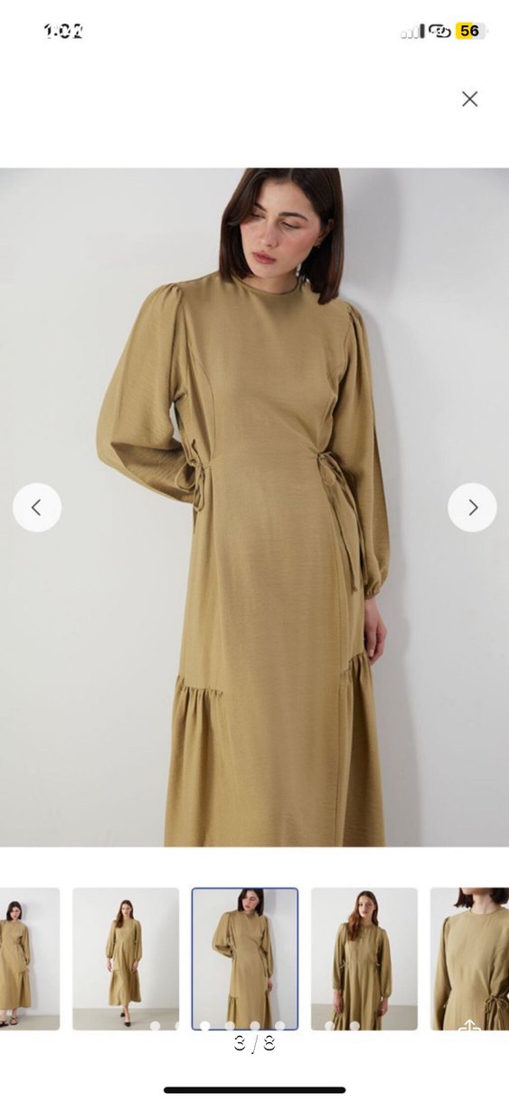 Kadın Tesettür Keten Elbise - Görsel 4