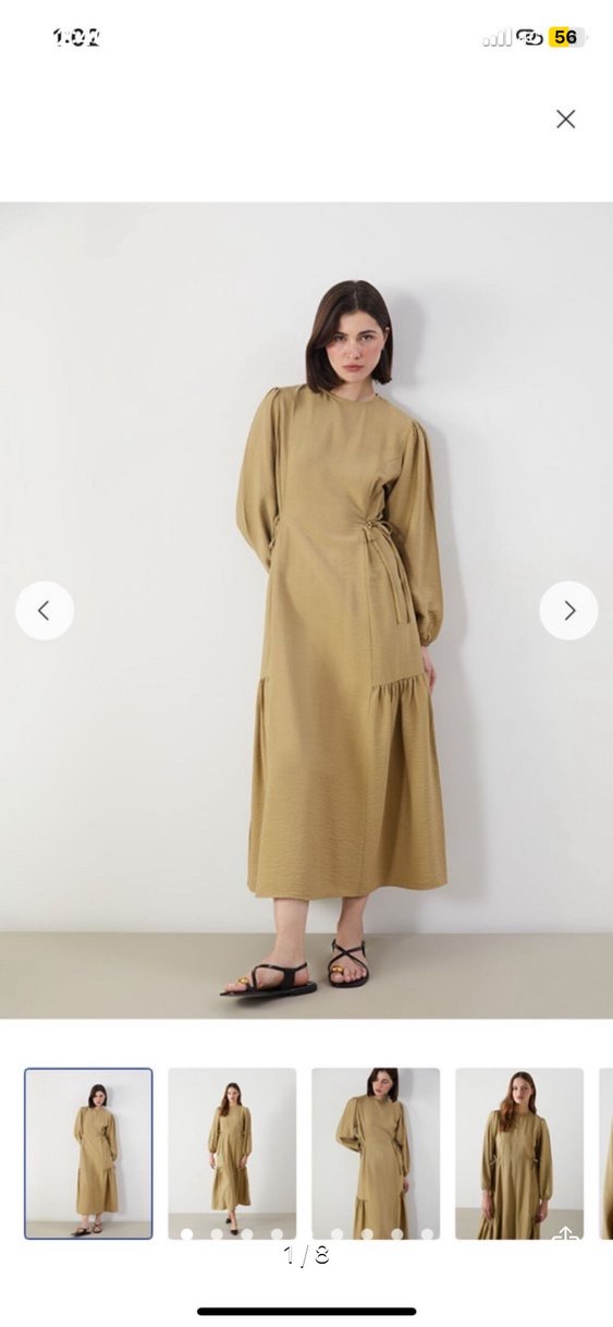 Kadın Tesettür Keten Elbise - Görsel 2