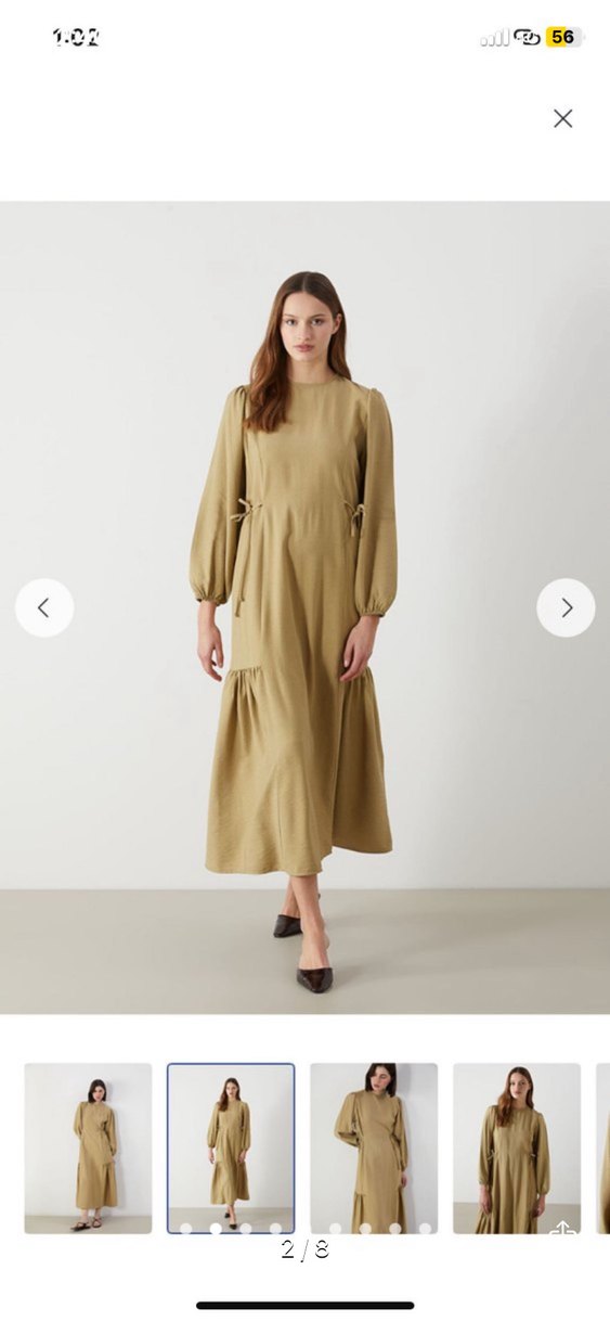 Kadın Tesettür Keten Elbise - Görsel 3