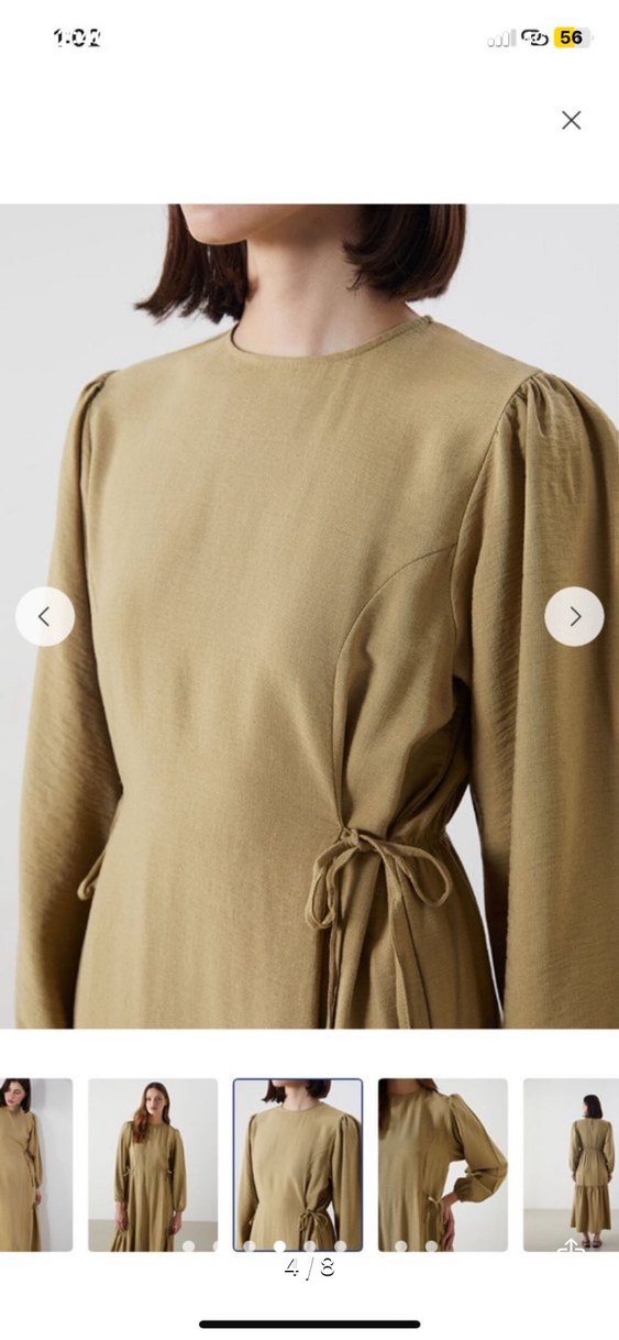 Kadın Tesettür Keten Elbise - Görsel 5