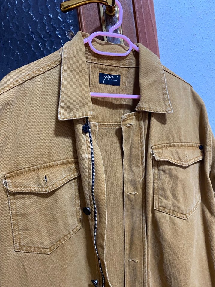 Erkek camel rengi kot ceket - Görsel 3