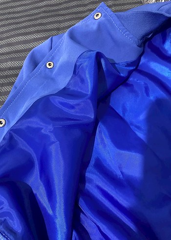 Düğmeli Mavi Kadın Ceket - Görsel 2