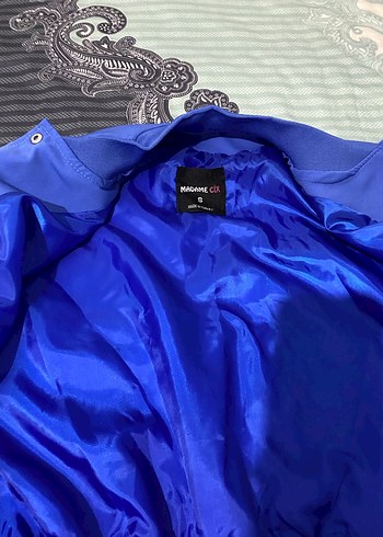 Düğmeli Mavi Kadın Ceket - Görsel 3