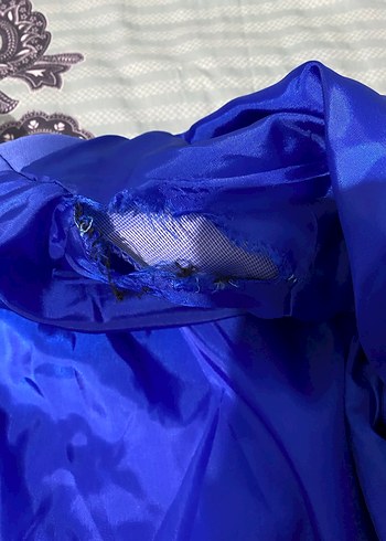 Düğmeli Mavi Kadın Ceket - Görsel 4