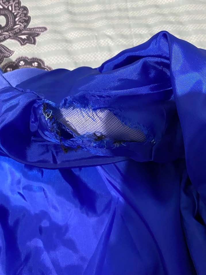 Düğmeli Mavi Kadın Ceket - Görsel 4