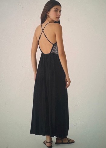 Stradivarius sırt dekolteli elbise - Görsel 2