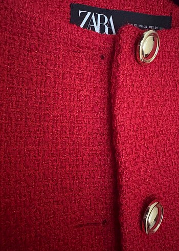 Zara Kırmızı Kadın Kısa Kaban - Görsel 2