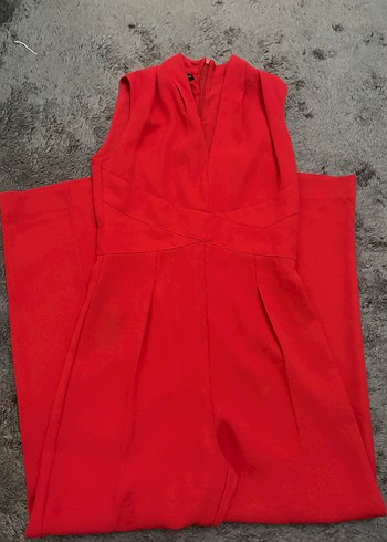 Mango Kırmızı V Yakalı Kadın Tulum - Görsel 3