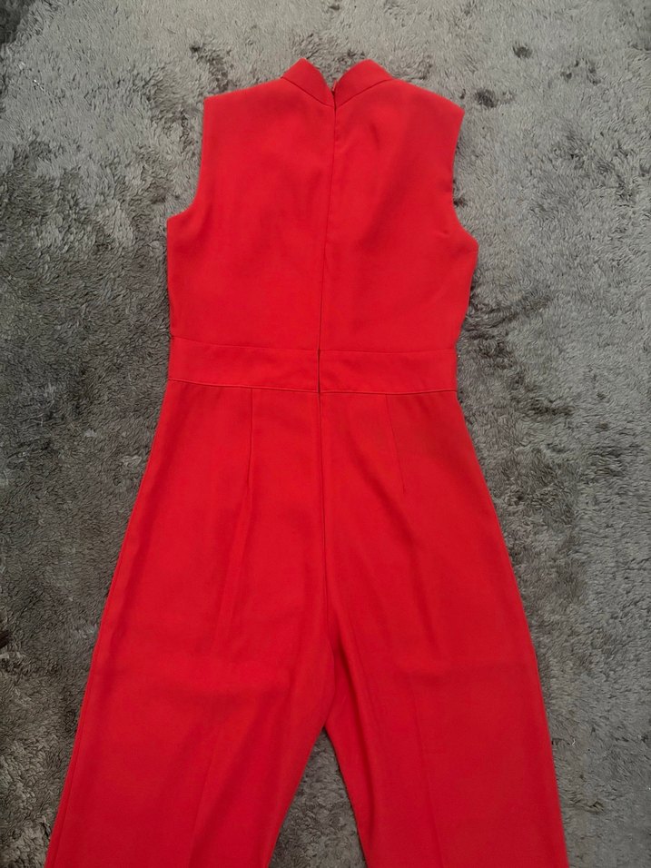 Mango Kırmızı V Yakalı Kadın Tulum - Görsel 2