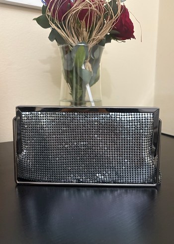 Zara metalik gri şık zincirli çanta - Görsel 3