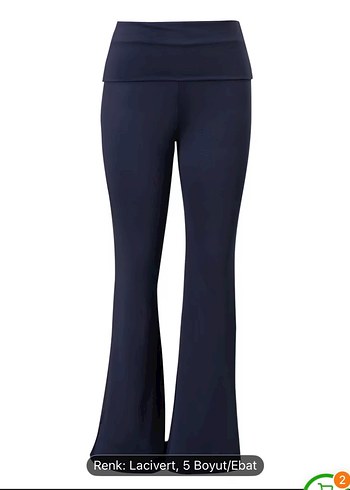 Lacivert Kadın İspanyol Paça Spor Pantolon - Görsel 3