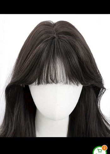 Bej Dalgalı Sentetik Kumaş Peruk - Görsel 2